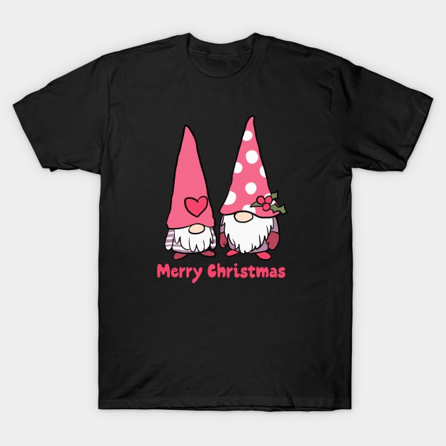 Merry Christmas a cute son and father gnomes T-Shirt by Yarafantasyart